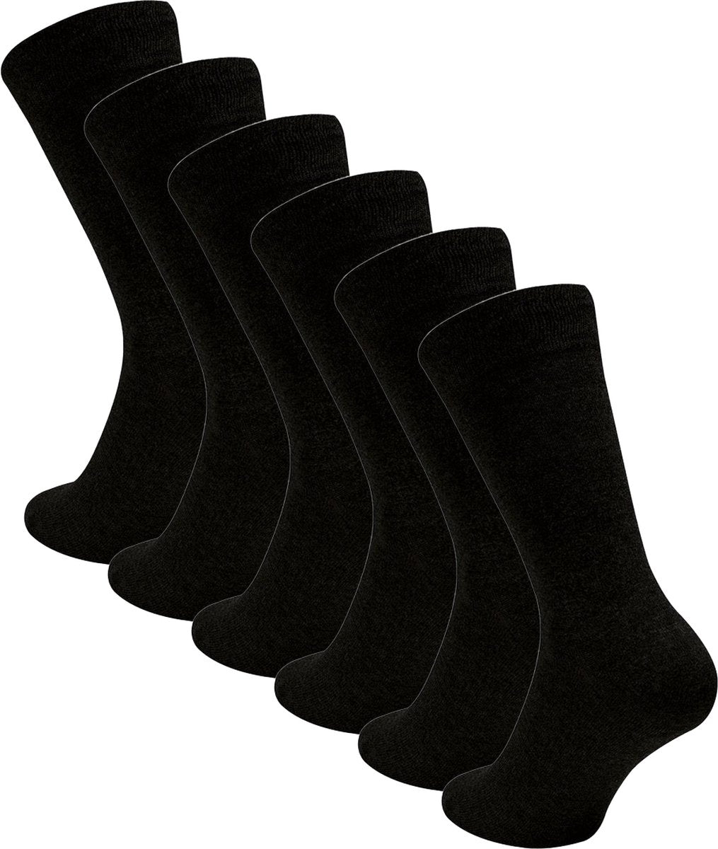 Premium High-Quality Bamboo Socks - 6 Pairs Black, 84% Bamboo Fiber, Size 39-42, Seamless Unisex Design for Ultimate Comfort & Moisture-Wicking Performance