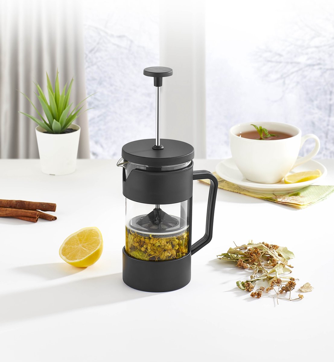 TOBEYZ Premium French Press Cafetiere - 720ml Borosilicate Glass Coffee & Tea Maker with Stainless Steel Filter, Heat-Resistant Design & Professional Brewing System