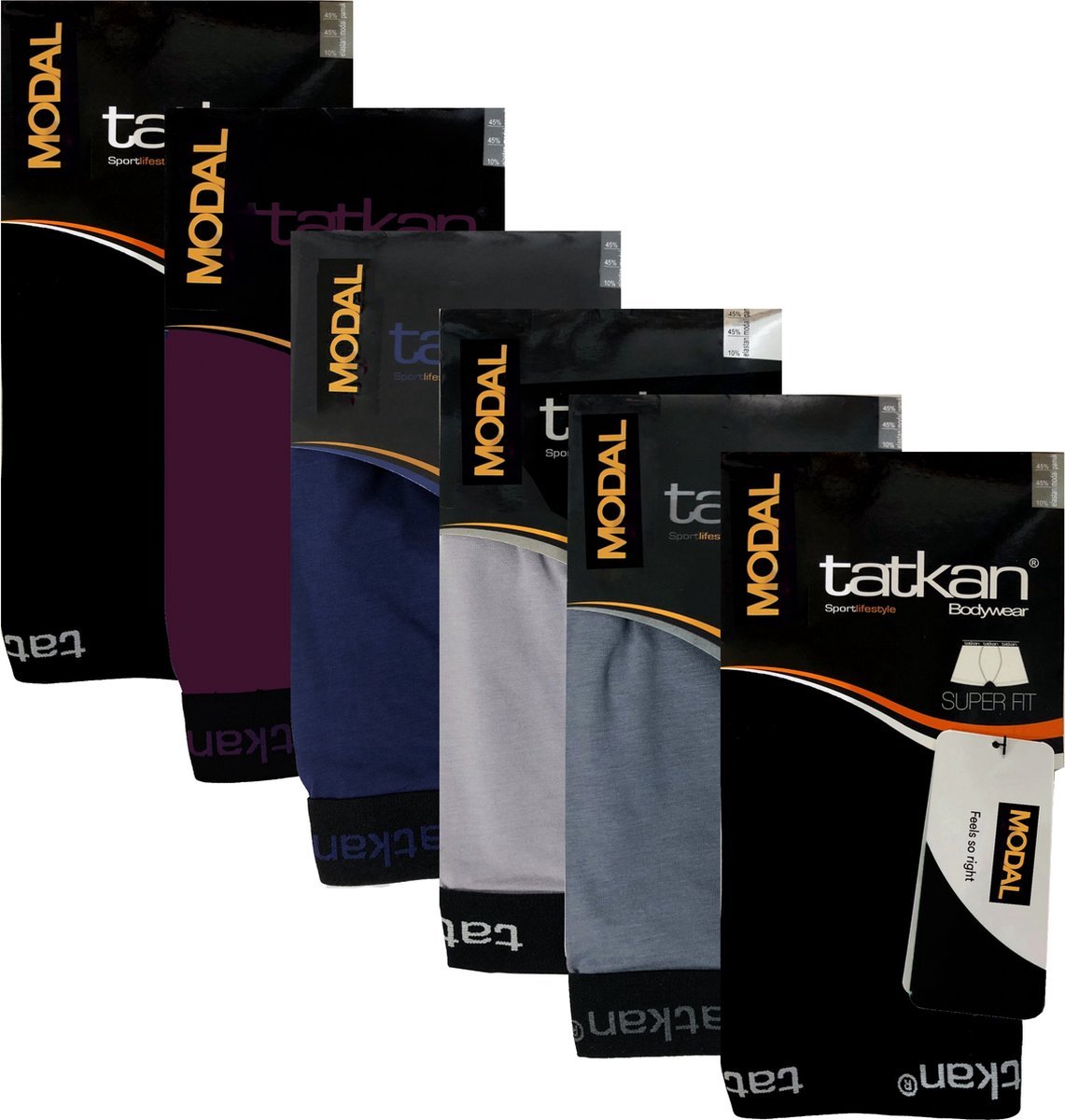 Modal Boxershorts for Men Heren Onderbroeken Normal Pipe Size M 6-Pack Black Dark Grey Navy Bordeaux Light Grey