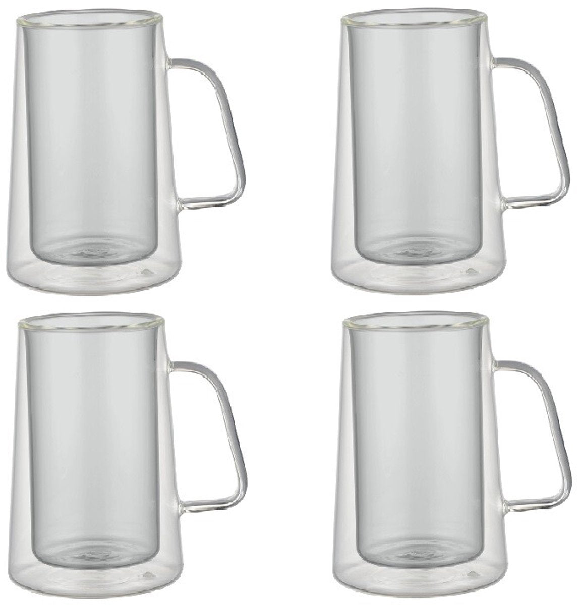 Schafer Latte Macchiato Glasses Double Wall with Handle 300ml Anthracite Set of 4