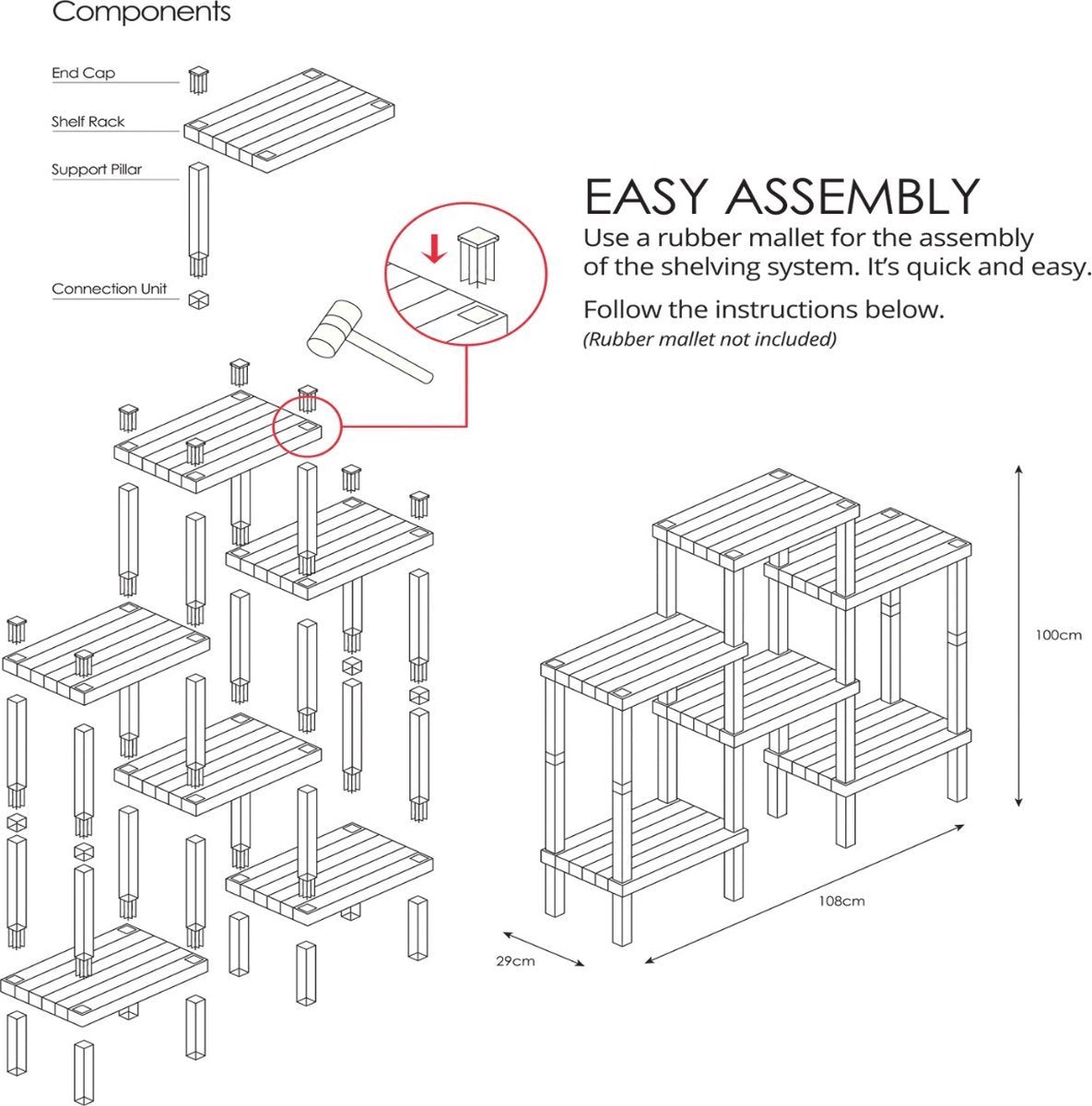 Bathroom Rack Storage Shelf Standing 6 Tiers Kitchen Rack Black BPA Free - Premium Storage Solution