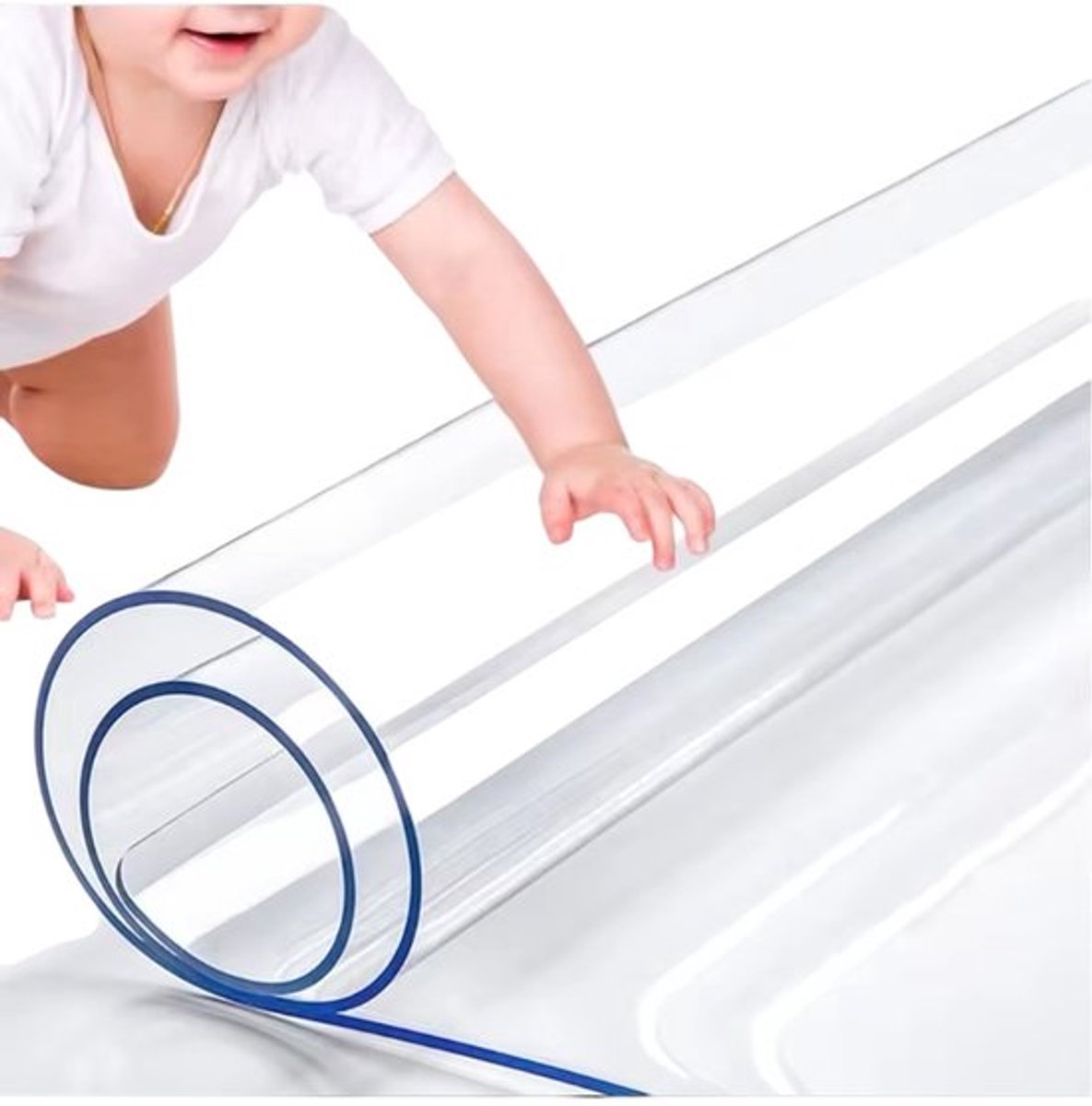 Premium Clear Glass Table Protector 90x140cm - Crystal Clear Surface Protection with 1.7mm Thickness for Ultimate Furniture Safety