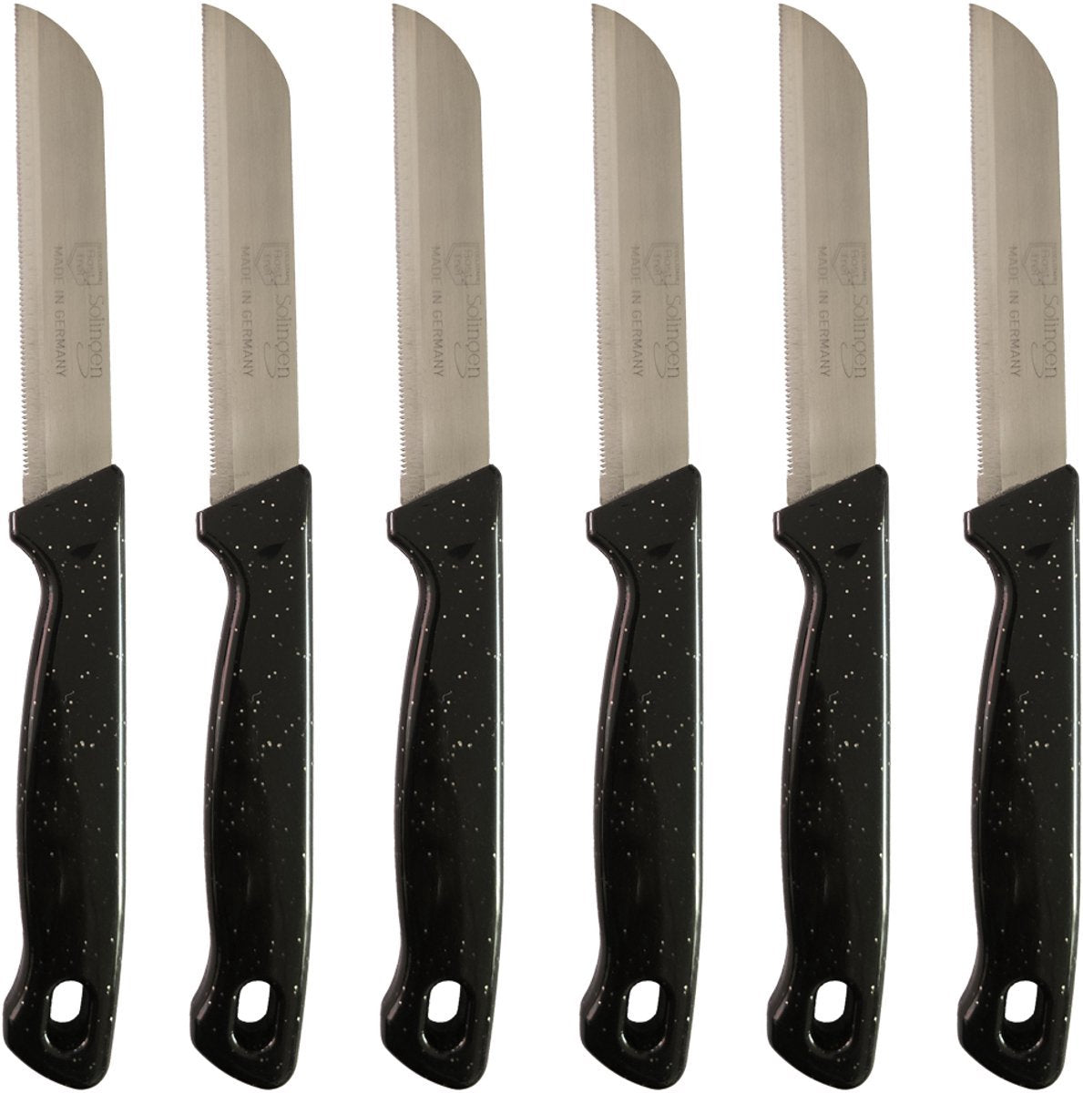 Premium Solingen 6-Piece Serrated Paring Knife Set - Razor-Sharp Stainless Steel Kitchen Knives with Ergonomic Handles - Made in Germany Professional Quality
