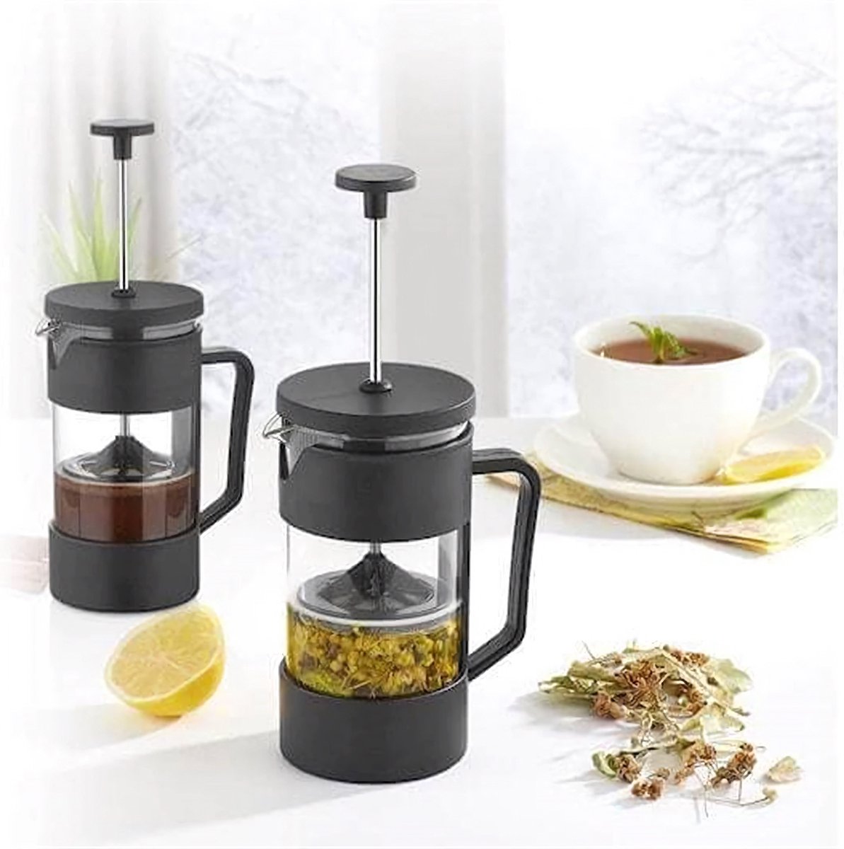 TOBEYZ Premium French Press Cafetiere - 720ml Borosilicate Glass Coffee & Tea Maker with Stainless Steel Filter, Heat-Resistant Design & Professional Brewing System