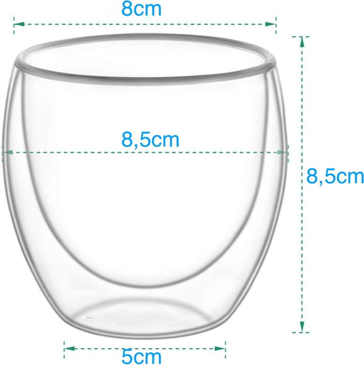 Premium 6x Double-Walled Coffee Glasses 250ml - Borosilicate Glass Cappuccino Cups & Latte Glasses with Thermal Insulation for Coffee, Tea & Espresso
