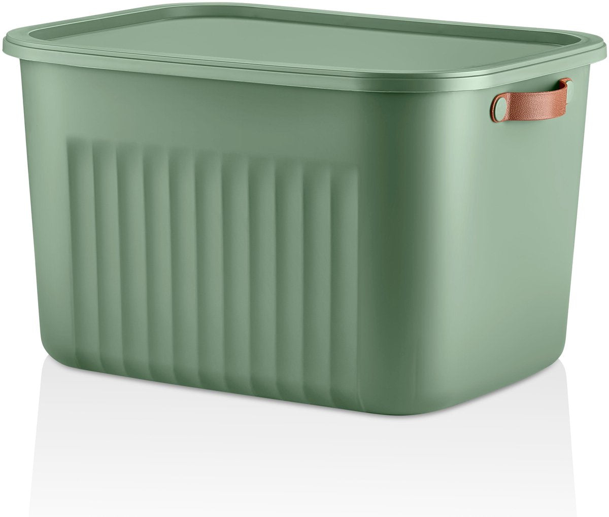 Tobeyz 20L BPA-Free Stackable Storage Bins with Lids - Green 3-Pack