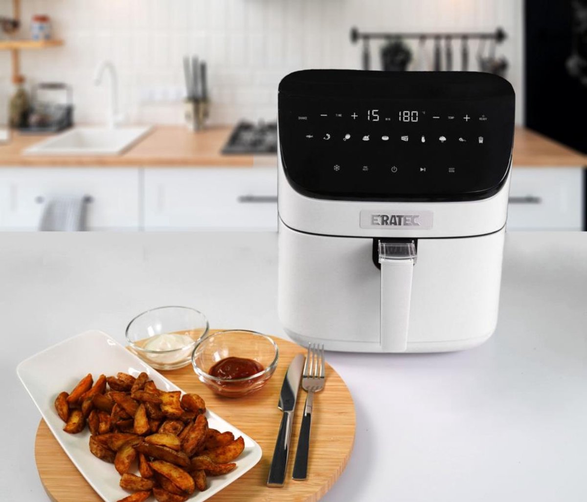 ERATEC AF-60 Air Fryer - 5.5L XXL Oil-Free Cooking with LED Touchscreen & 10 Preset Programs