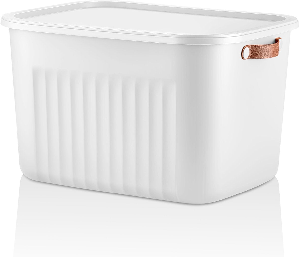 Tobeyz 20L BPA-Free Stackable Storage Bins with Lids - White 3-Pack