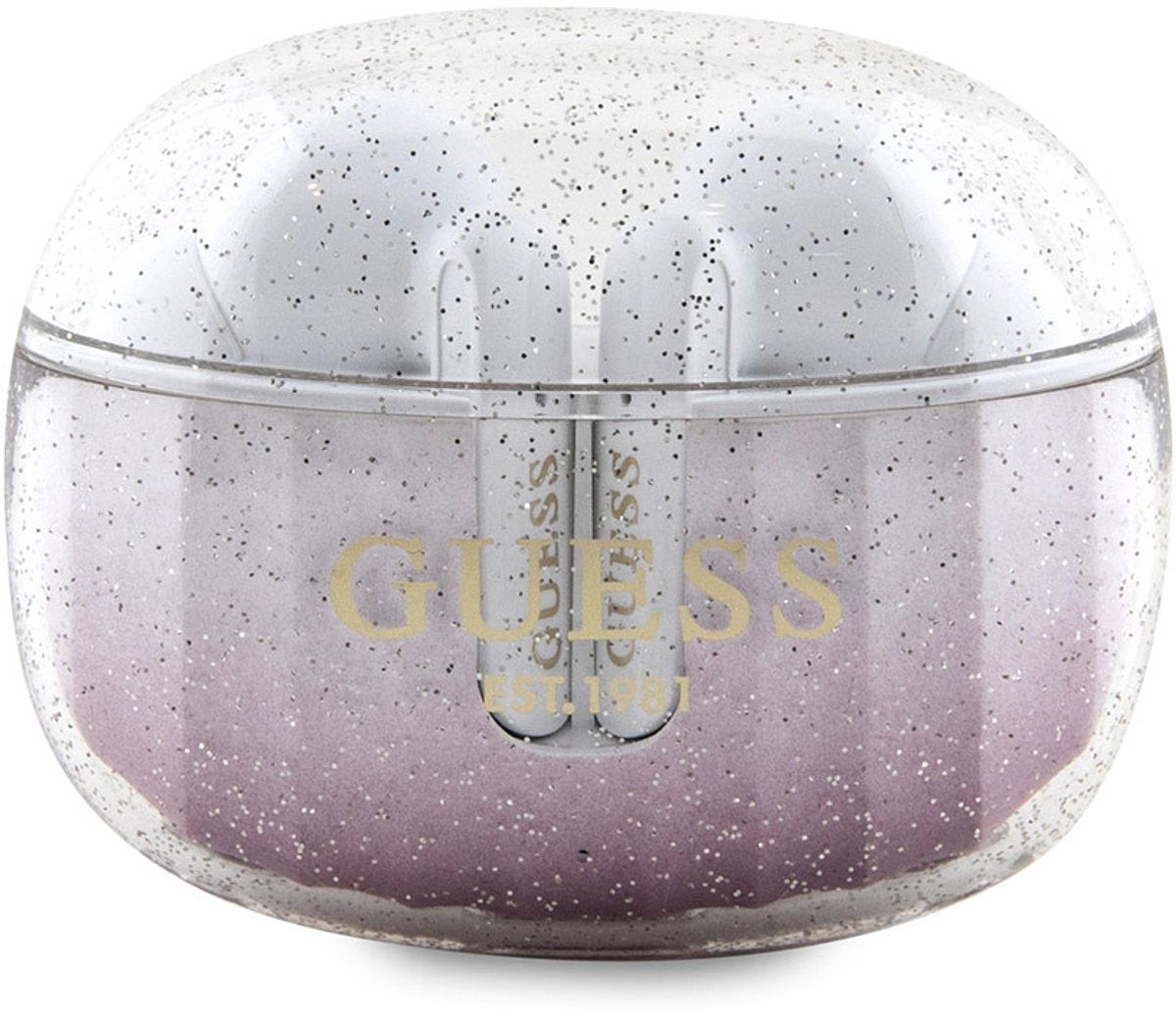 Guess Wireless Earphones TWS Glitter Gradient Pink - Luxury Fashion Audio with Stunning Visual Design, Premium Sound Quality & Authentic Designer Style