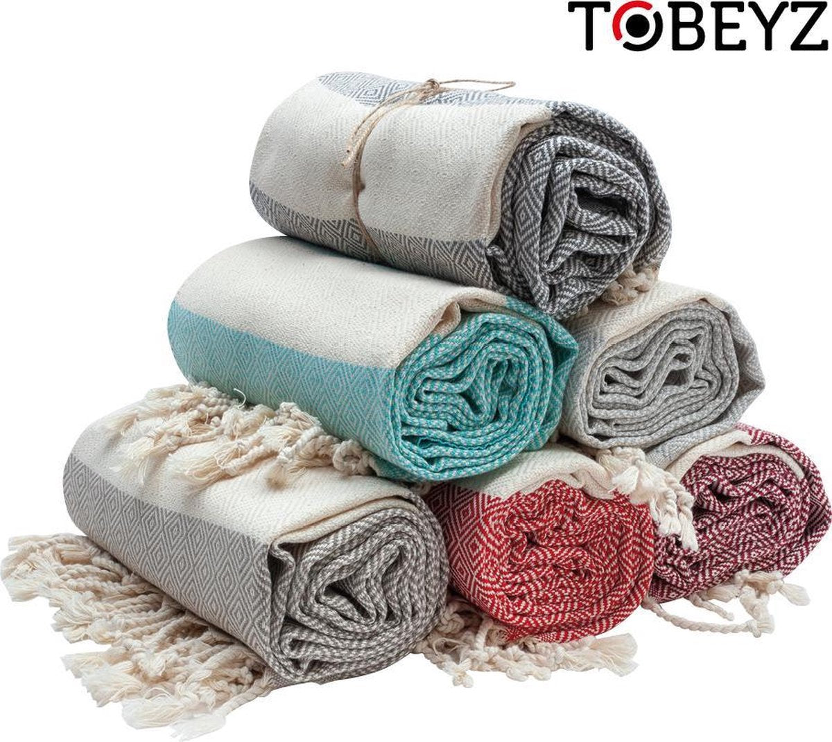 TOBEYZ Red Bath Towel 100 x 180 cm Hamam Towel Spa Towel Sauna Towel Turkish Bath Towel