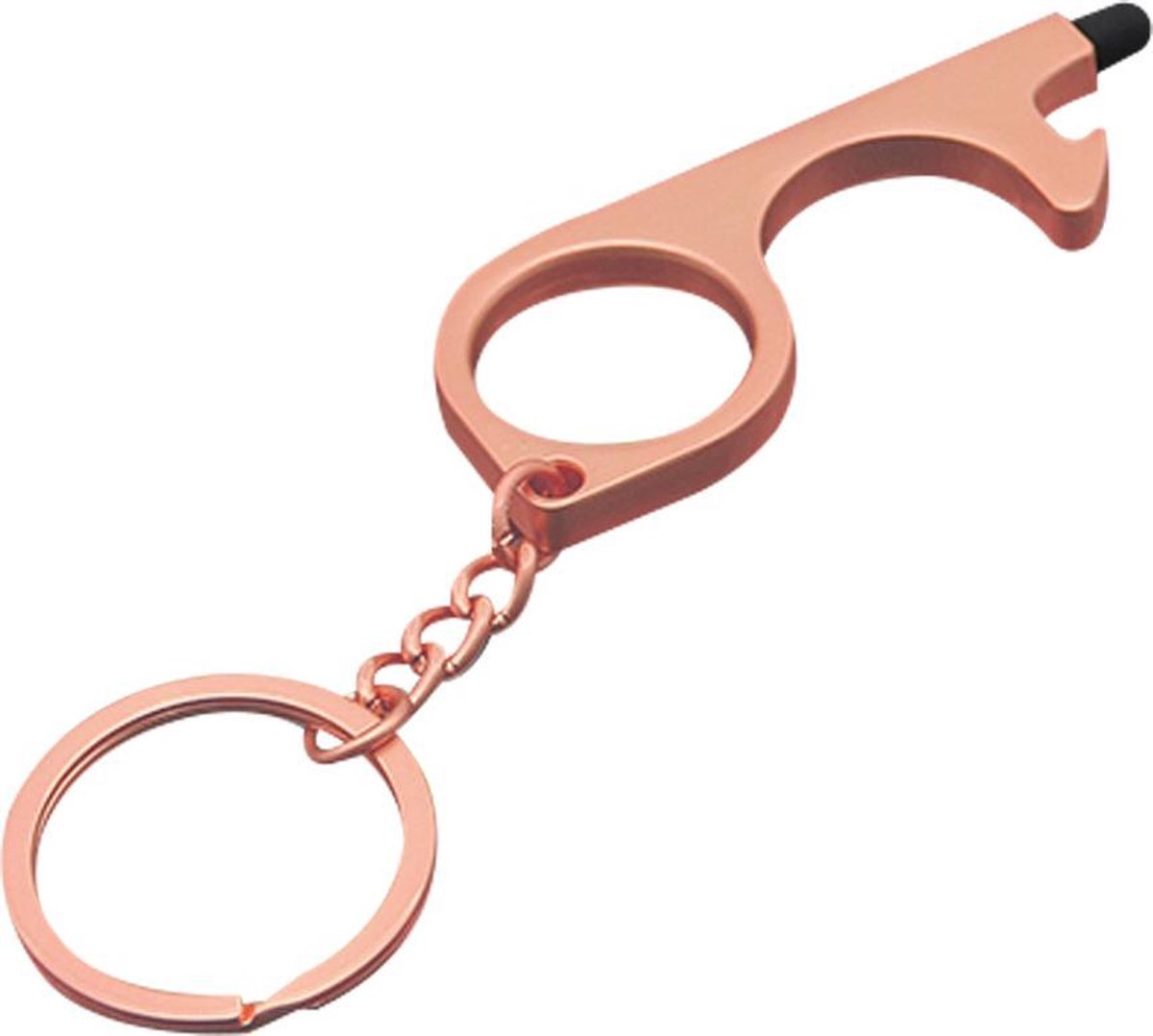 Promohigh Rose Contactless Key - Premium 3-Pack Multifunctional Hygiene Tool for Touch-Free Door Opening, Button Pressing & Touchscreen Navigation