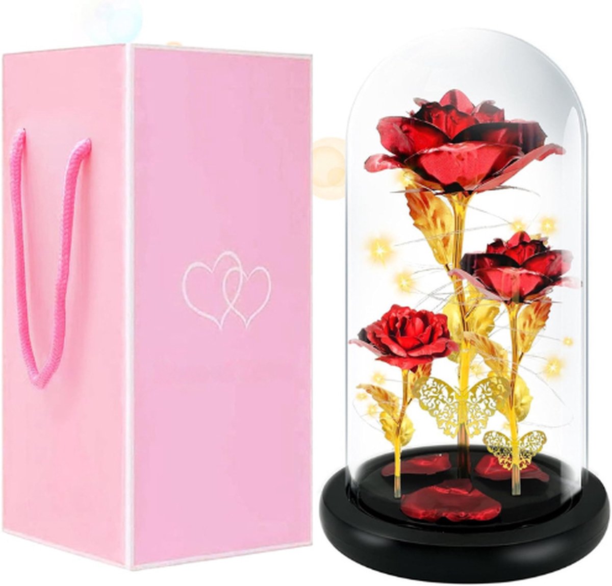 Eternal Rose Under Glass Dome LED Light Valentine's Day Mother's Day Romantic Gift