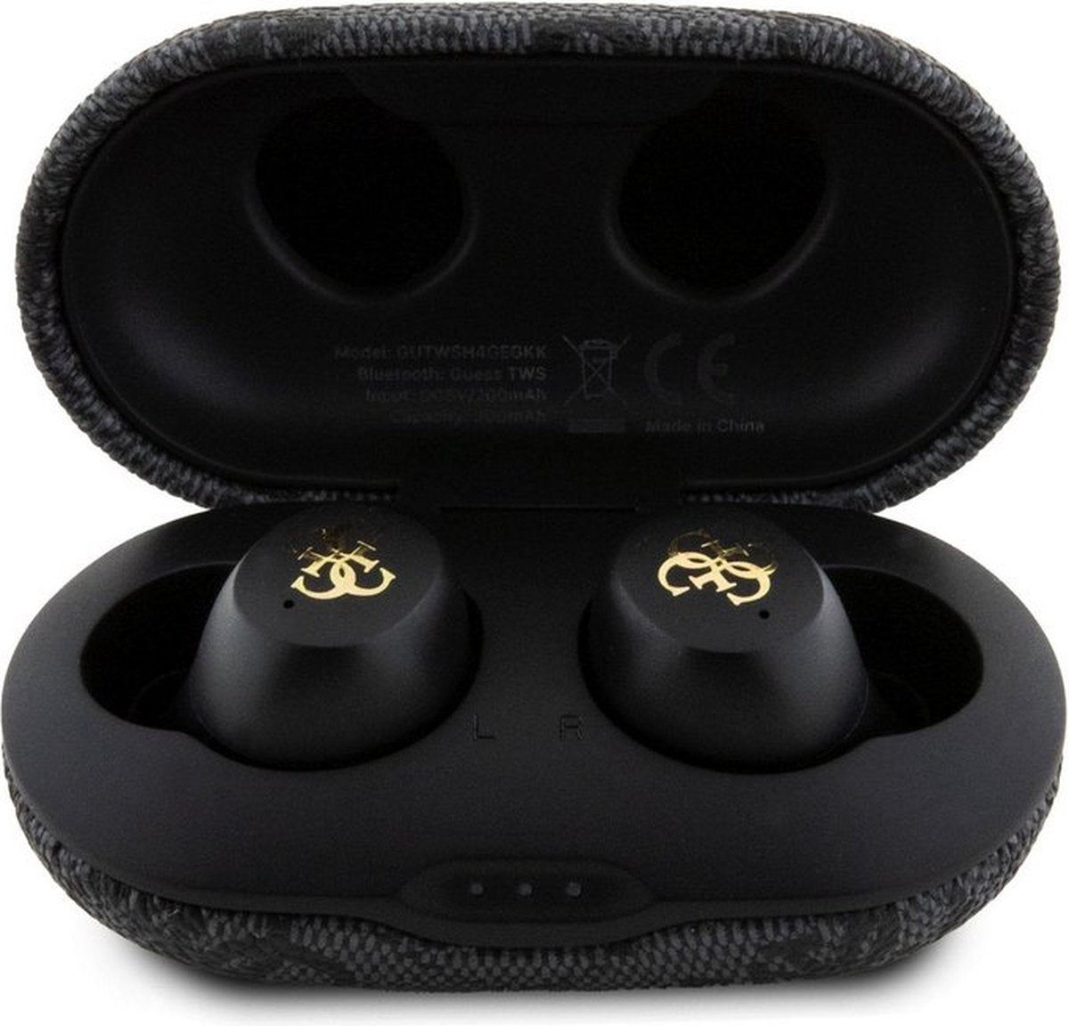 Guess True Wireless 4G Metal Bluetooth In-Ear Earbuds - Premium Designer Audio with Charging Case, Touch Controls & Long Battery Life in Sleek Black