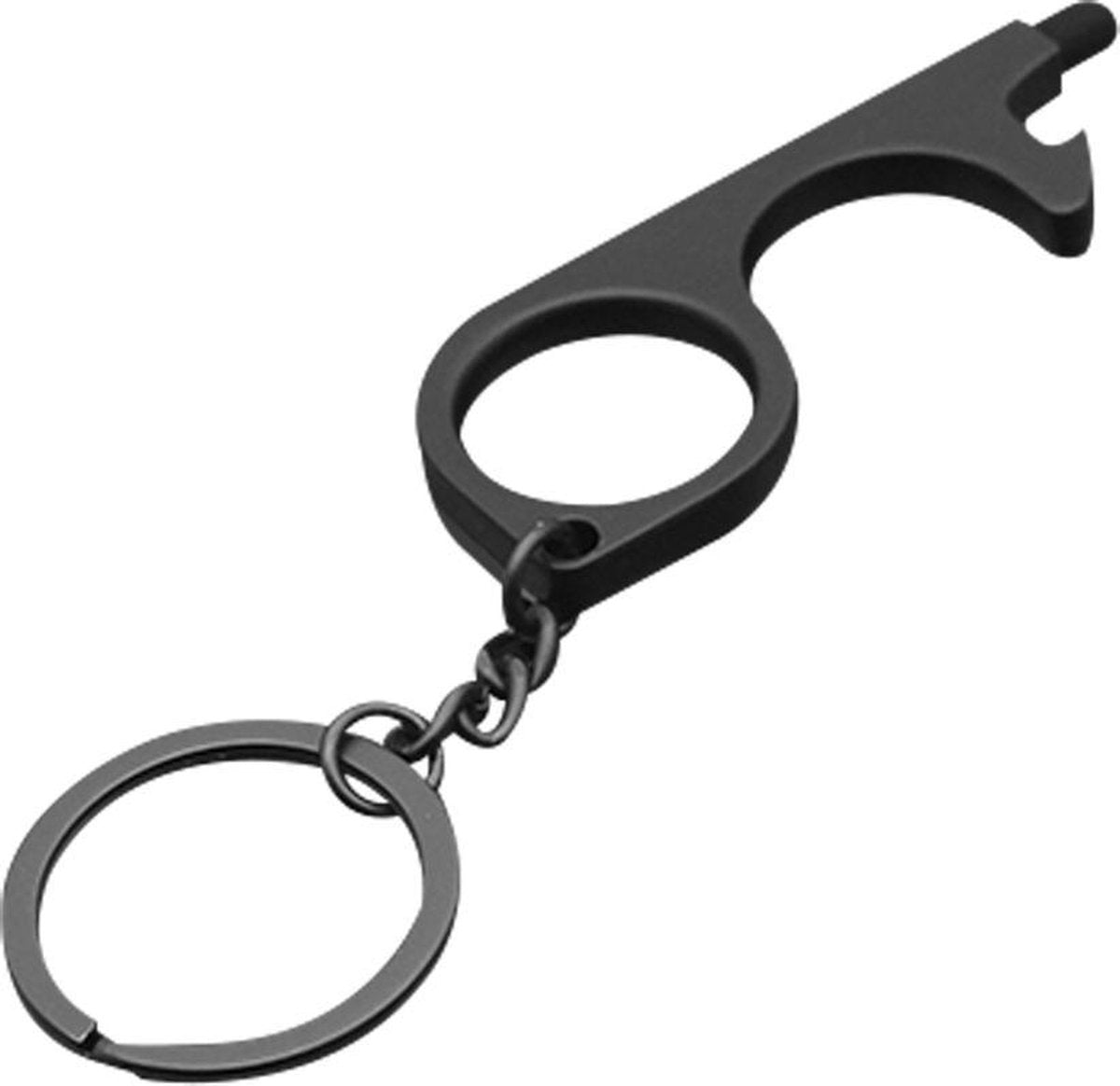 Contactless Key Tool 3-Pack in Black - No Touch Door Opener & Multifunctional Keychain Tool for Hands-Free Operation, Touchscreen-Friendly Design