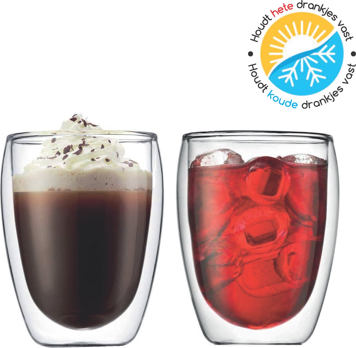 Premium 6-Piece Double-Walled Coffee Glasses Set 350ml - Borosilicate Glass Cappuccino Latte Thermal Insulated Drinking Glasses