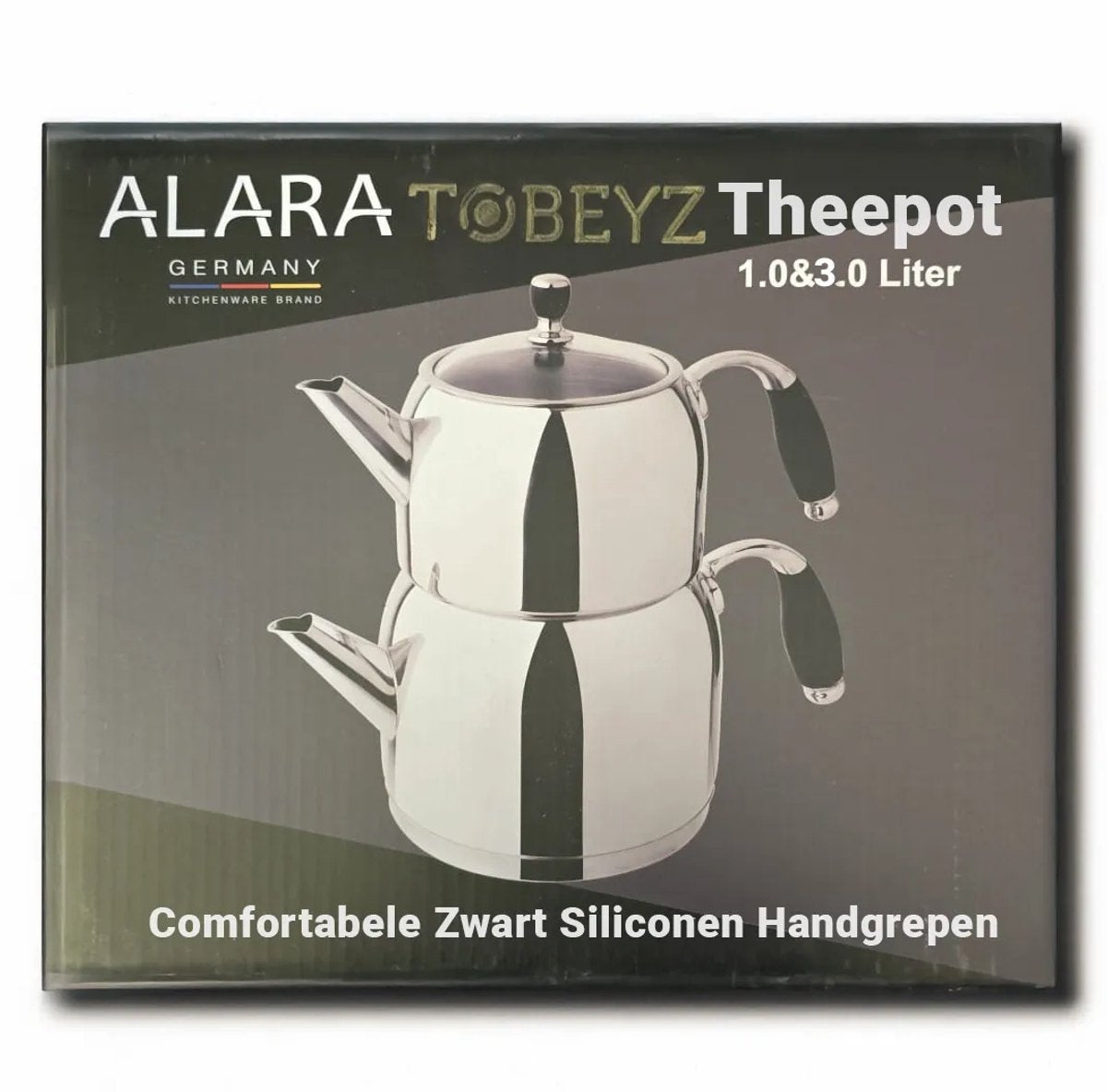 Tobeyz Alara Stainless Steel Teapot - Premium 4L Dual-Chamber Tea Set with Solar Base Technology