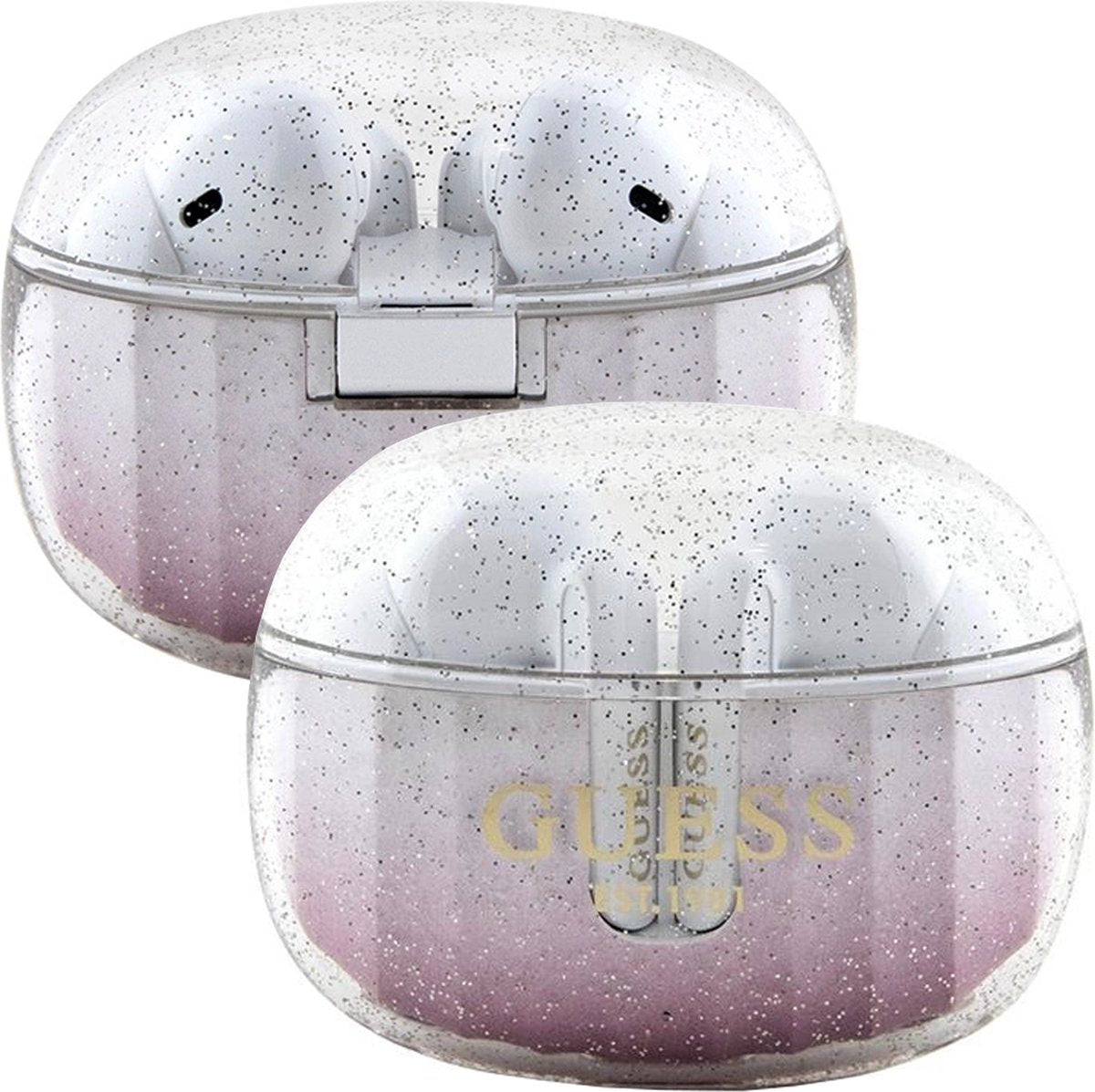 Guess Wireless Earphones TWS Glitter Gradient Pink - Luxury Fashion Audio with Stunning Visual Design, Premium Sound Quality & Authentic Designer Style