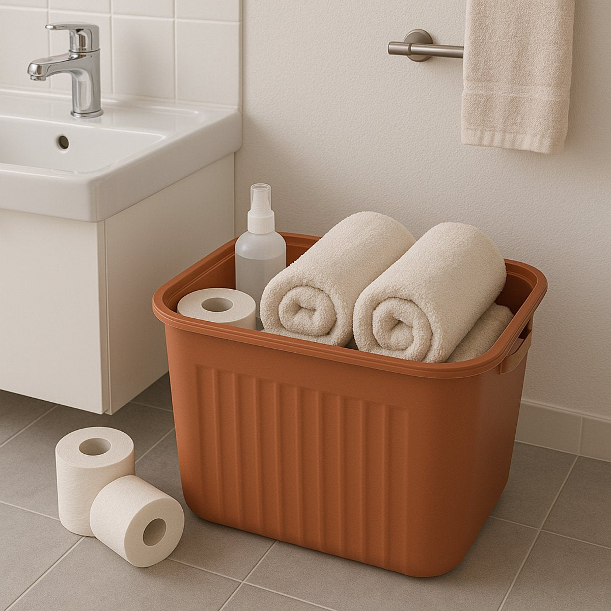 Tobeyz 20L BPA-Free Stackable Storage Bins with Lids - Brick Red 3-Pack