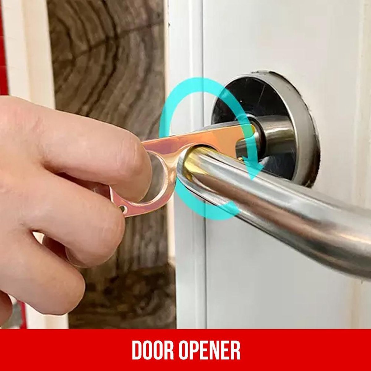 Premium Promohigh Black Contactless Keychain & Bottle Opener - Multi-Functional No-Touch Key Tool with Touchscreen Support for Hygienic Door Opening & Hands-Free Operation