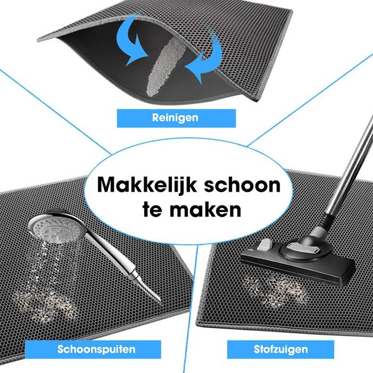 Cat Litter Box Mat 40x50cm - Waterproof Double Layer Honeycomb Structure for Ultimate Litter Control