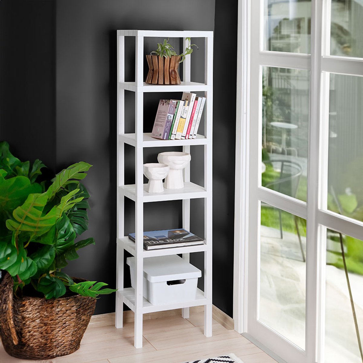 Bathroom Rack Storage Shelf Standing 6 Tiers Kitchen Rack White BPA Free - Multi-Purpose Storage Solution