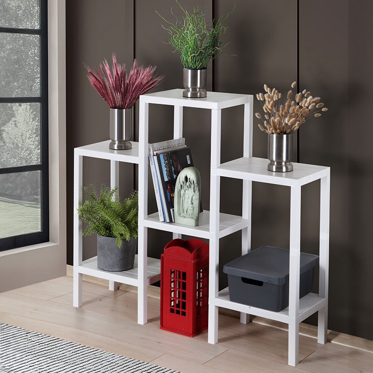 Bathroom Rack Storage Shelf Standing 6 Tiers Kitchen Rack White BPA Free - Multi-Purpose Storage Solution