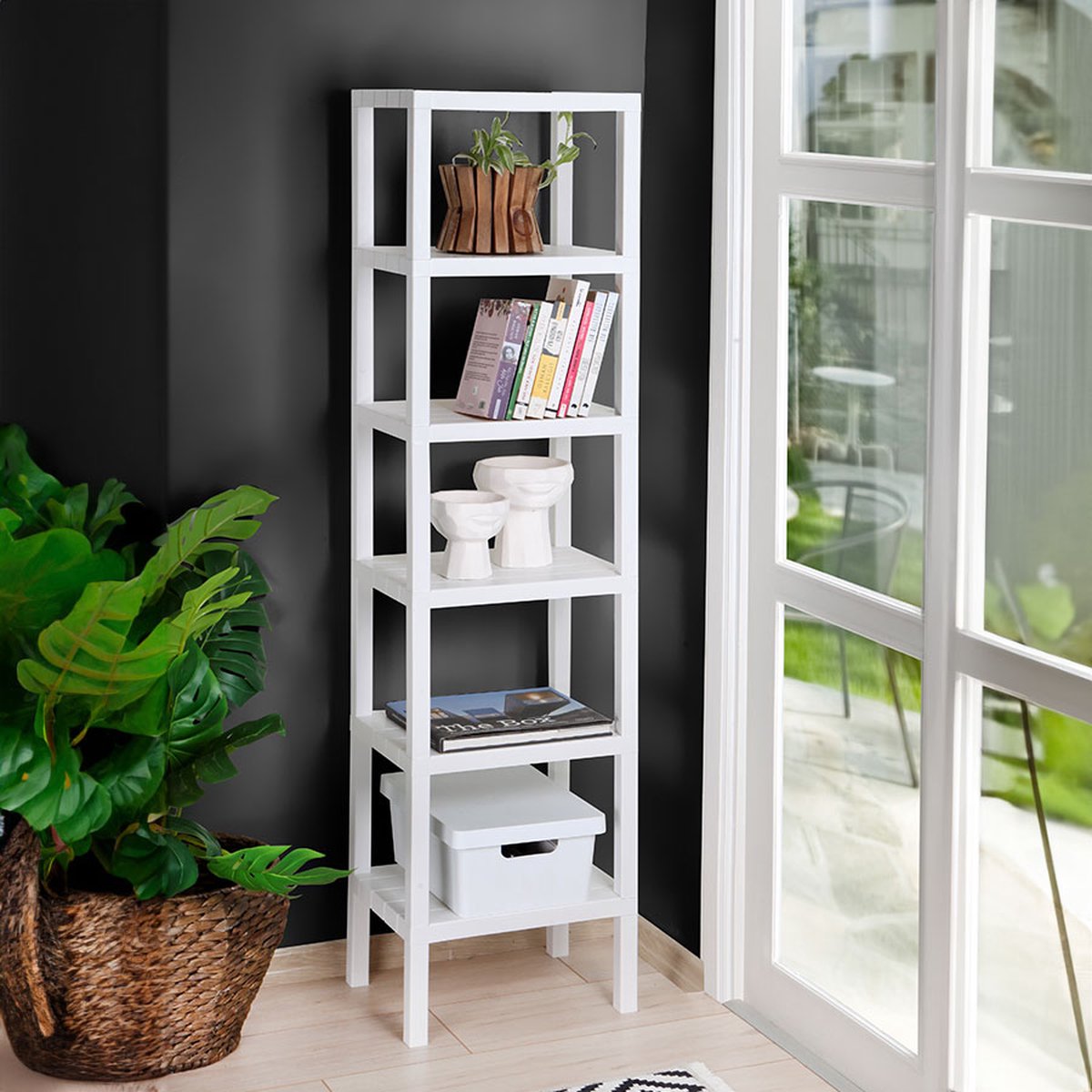 White 6-Tier Storage Rack - Small Space Bathroom Kitchen Organizer