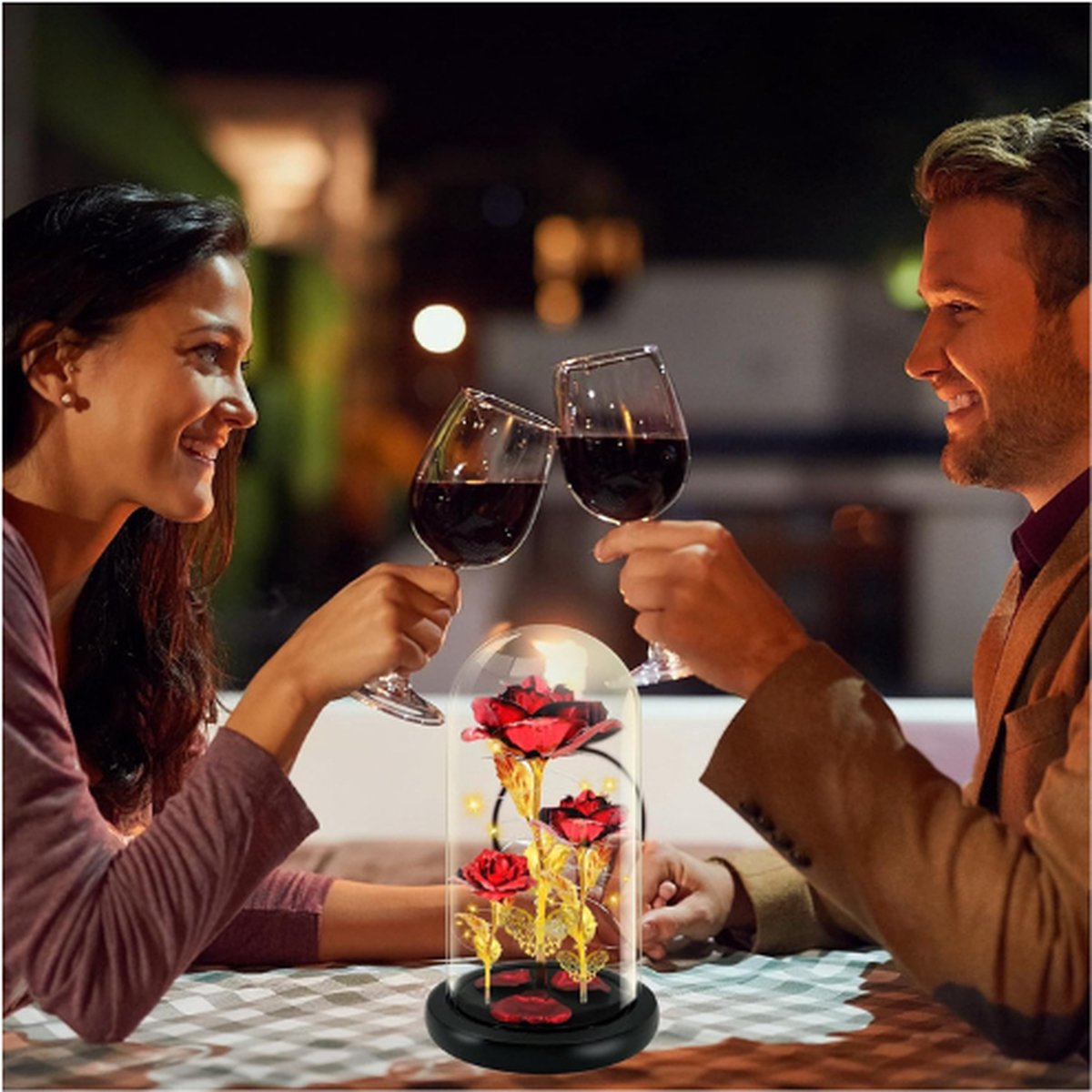 Eternal Rose Under Glass Dome LED Light Valentine's Day Mother's Day Romantic Gift