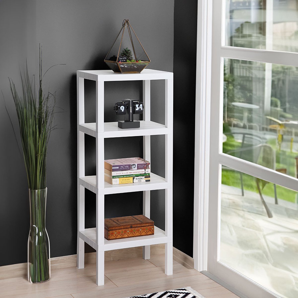 White 4-Tier Storage Rack BPA-Free - Multi-Purpose Home Organizer