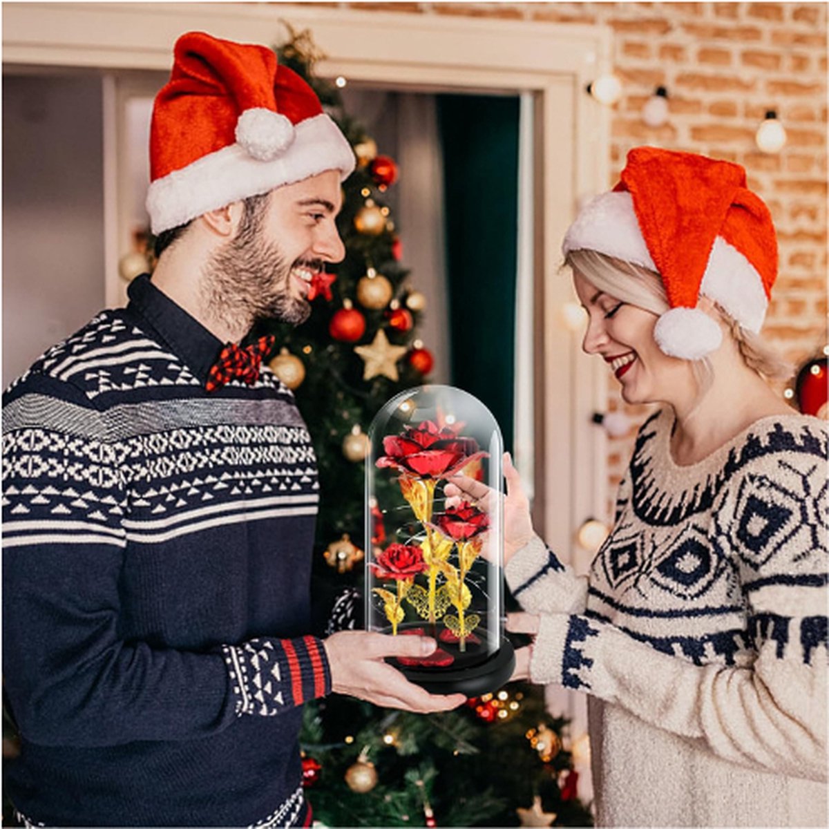 Eternal Rose Under Glass Dome LED Light Valentine's Day Mother's Day Romantic Gift