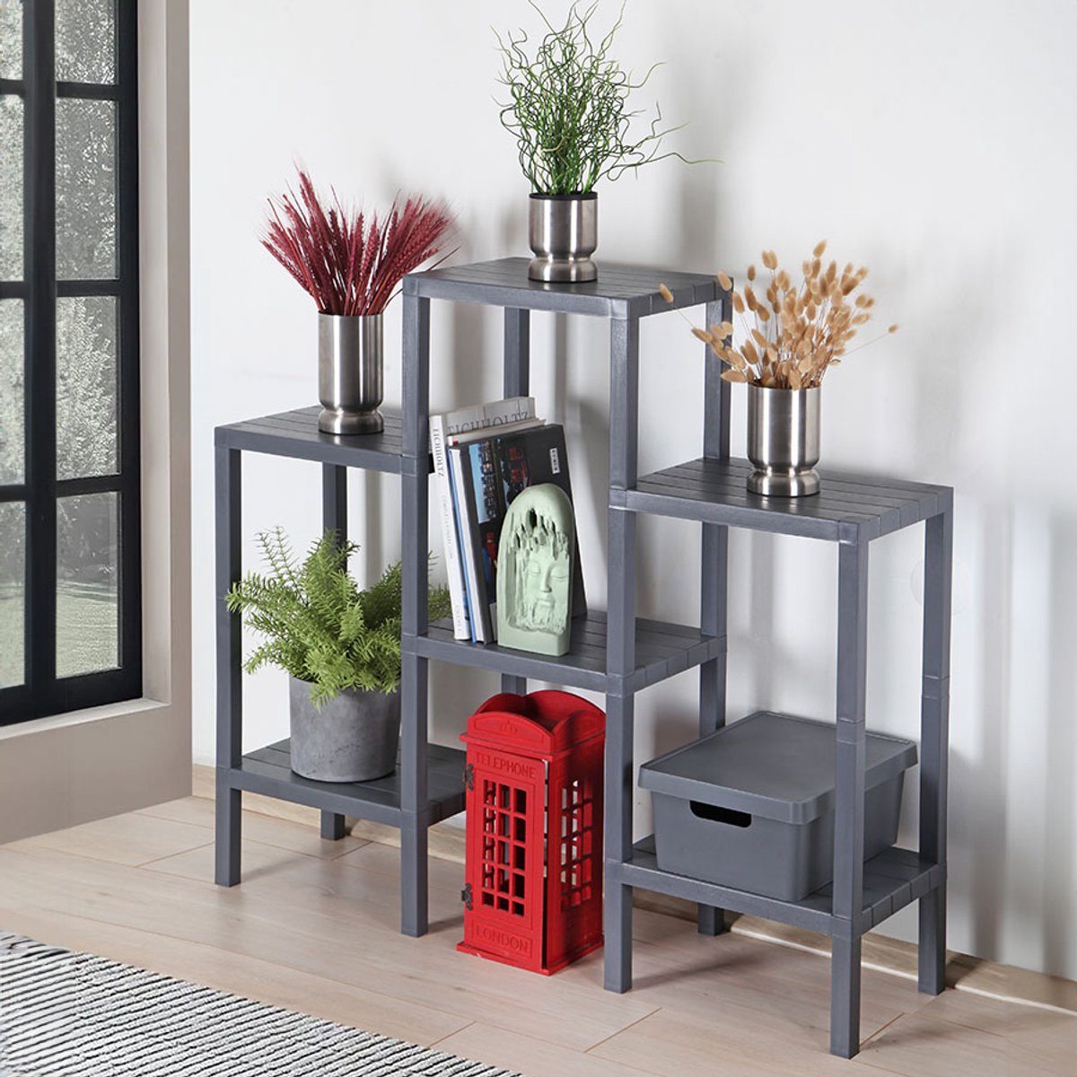 6-Tier White Plant Stand Multi-Functional Indoor Outdoor Plant Rack Garden Display