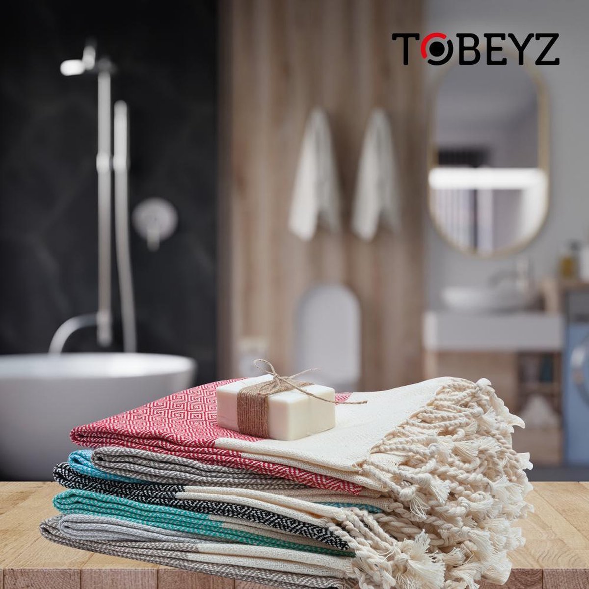 Premium Tobeyz Bordeaux Bath Towel - 100% Cotton 100x180cm Hammam Spa Sauna Towel in Rich Dark Red
