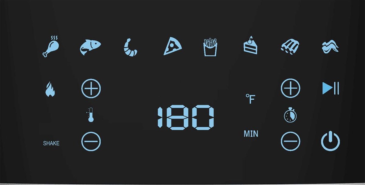 Eratec Premium Air Fryer 5.5L - Advanced Hot Air Technology with 75% Less Fat, Odorless Cooking, and Digital Touch Control for Healthier Delicious Meals and Family-Sized Cooking Solutions