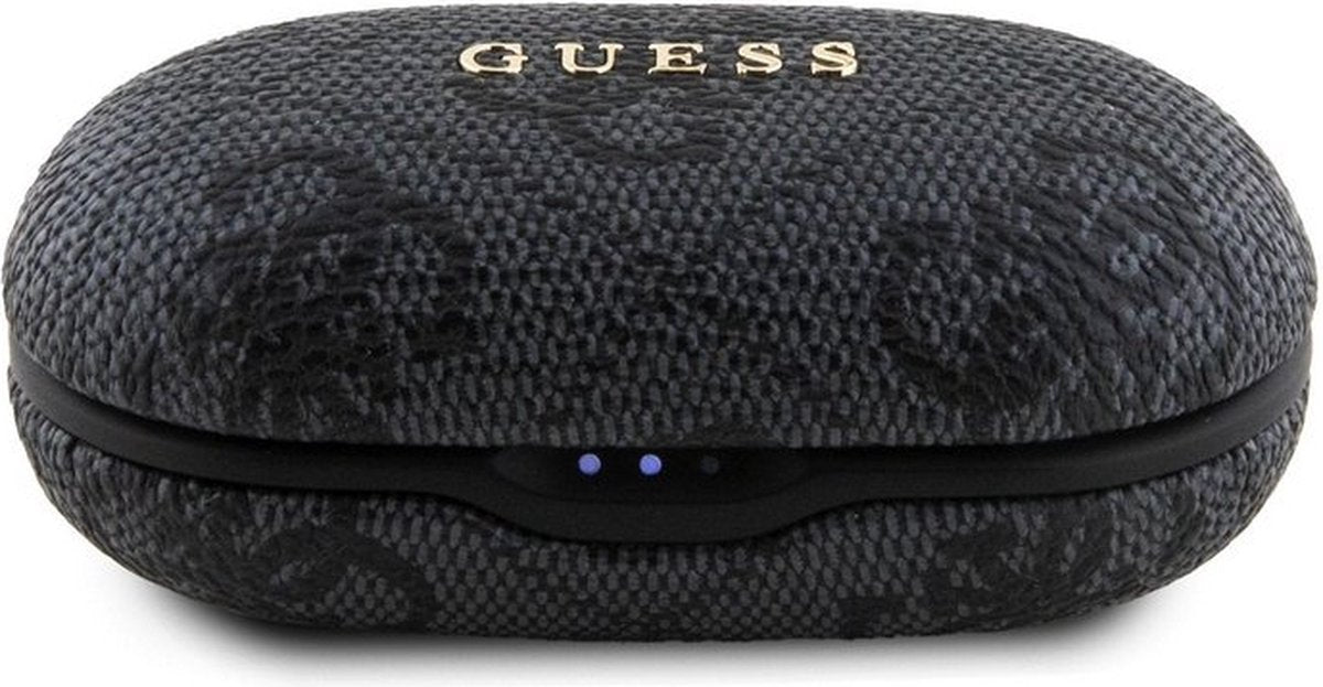 Guess True Wireless 4G Metal Bluetooth In-Ear Earbuds - Premium Designer Audio with Charging Case, Touch Controls & Long Battery Life in Sleek Black
