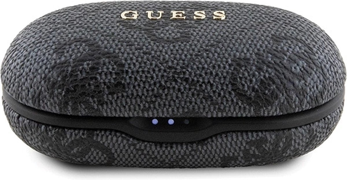 Guess True Wireless 4G Metal Bluetooth In-Ear Earbuds - Premium Designer Audio with Charging Case, Touch Controls & Long Battery Life in Sleek Black