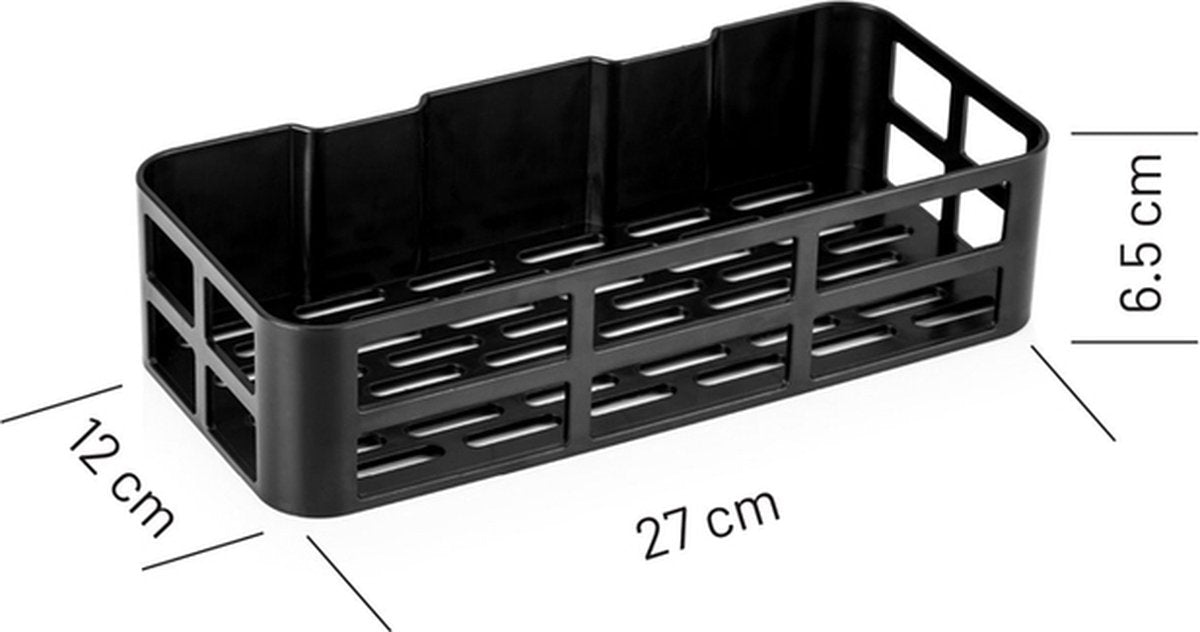 Tobeyz Shower Rack Black 2-Piece - No Drill Bathroom Wall Organizer