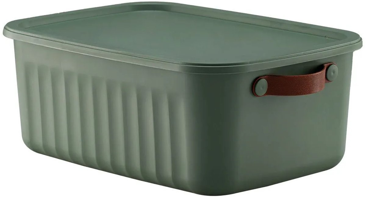 Tobeyz 3-Pack 10L Multi-Purpose Organizer Boxes with Lids - Green Decorative Storage Containers