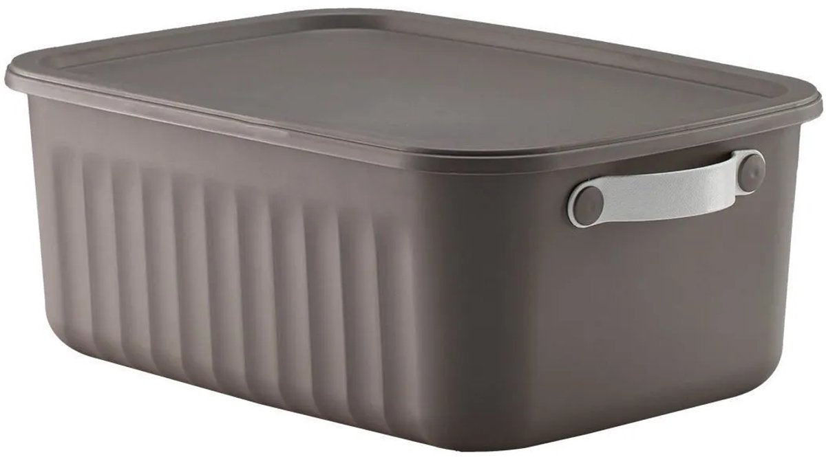 Tobeyz 3-Pack 10L Multi-Purpose Organizer Boxes with Lids - Grey Decorative Storage Containers