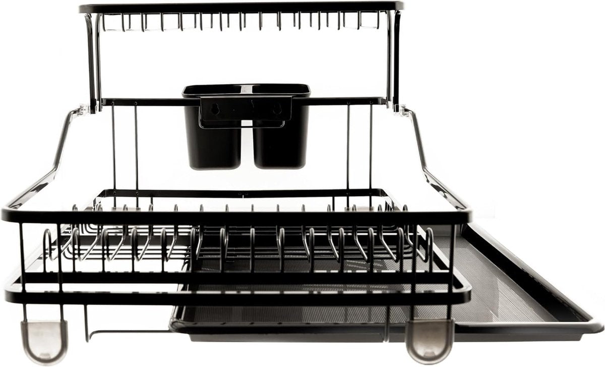 Tobeyz Black Dish Drying Rack Almina Practical and Space-Saving Dish Drainer for Your Tableware Modern Kitchen Organization