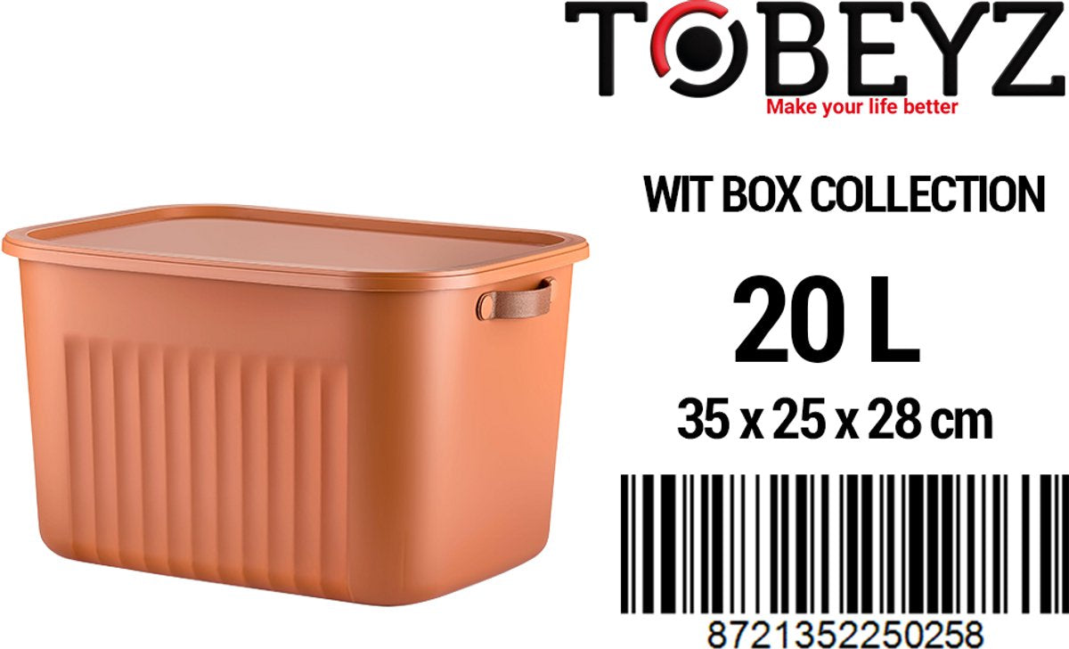 Tobeyz 20L BPA-Free Stackable Storage Bins with Lids - Brick Red 3-Pack