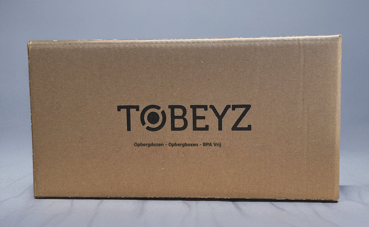 Tobeyz 10L Storage Box with Lid - BPA-Free Plastic Organizer Container - Stackable & Nestable Design - Perfect for Bathroom, Kitchen & Toy Storage - Available in Yellow, Navy & White