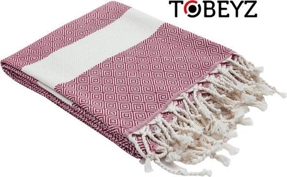 Premium Tobeyz Bordeaux Bath Towel - 100% Cotton 100x180cm Hammam Spa Sauna Towel in Rich Dark Red