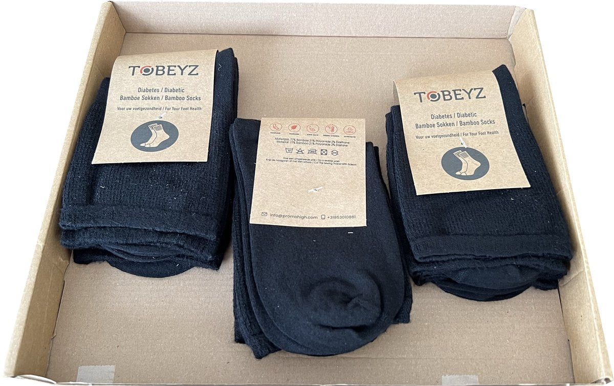 Premium Quality Bamboo Socks - 80% Bamboo Fiber Blend for Ultimate Comfort and Freshness - 3 Pair Pack in Classic Black - Size 43-46