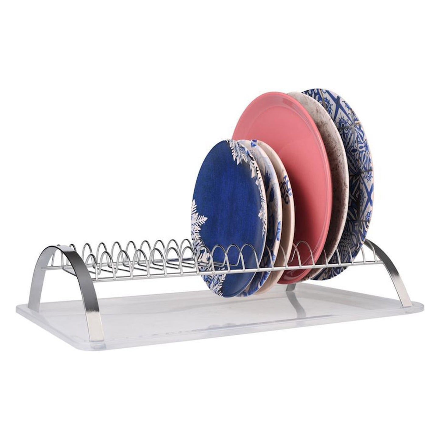 Luxury Metal Dish Rack - Drainer for 20 Plates Stainless Steel