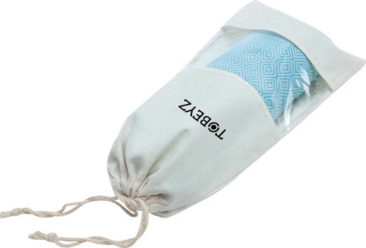 Premium 3-Pack Tobeyz Blue Towels - 100% Cotton 50x100cm Hammam Spa Sauna Towels Set