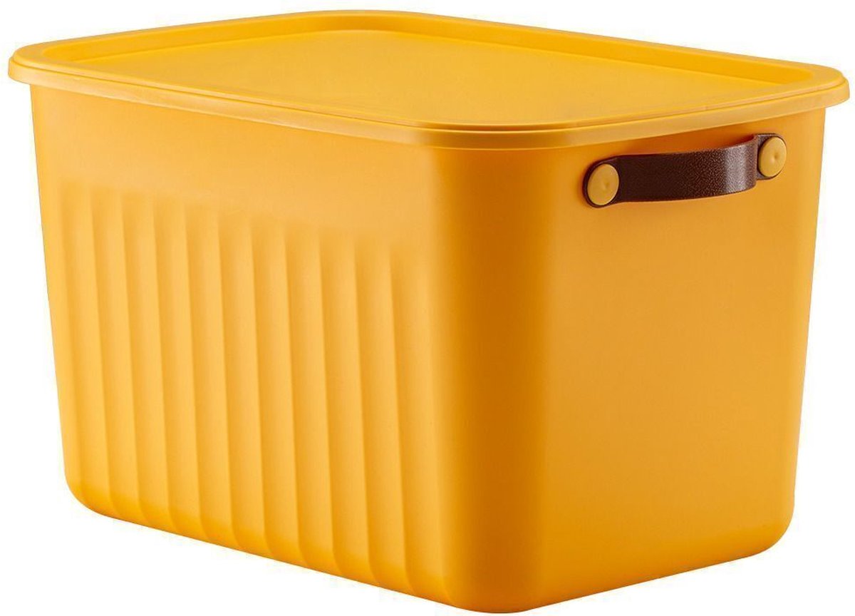 Tobeyz 15L BPA-Free Stackable Storage Bins with Lids - Yellow 3-Pack
