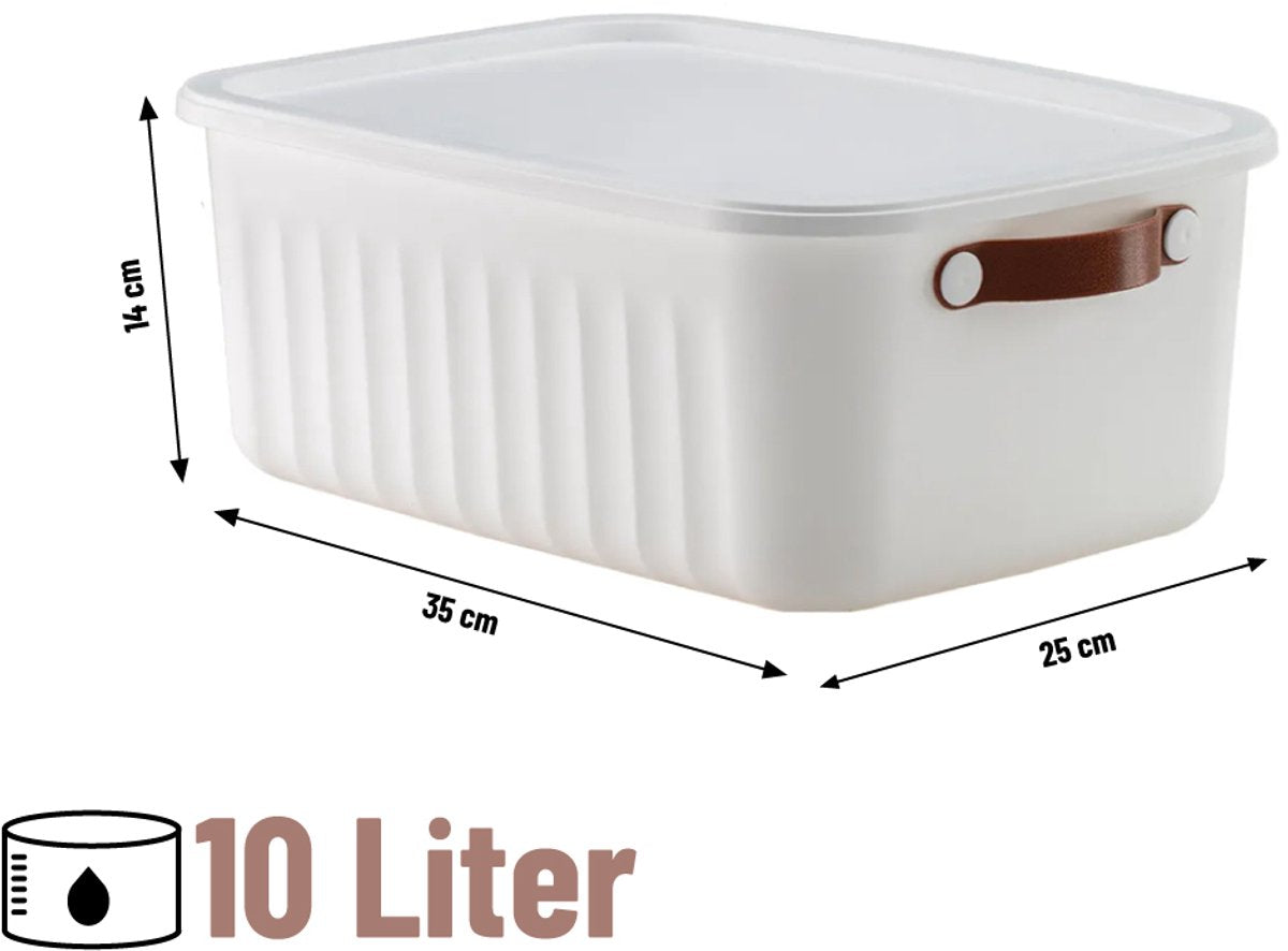 Tobeyz 10L Storage Box with Lid - BPA-Free Plastic Organizer Container - Stackable & Nestable Design - Perfect for Bathroom, Kitchen & Toy Storage - Available in Yellow, Navy & White