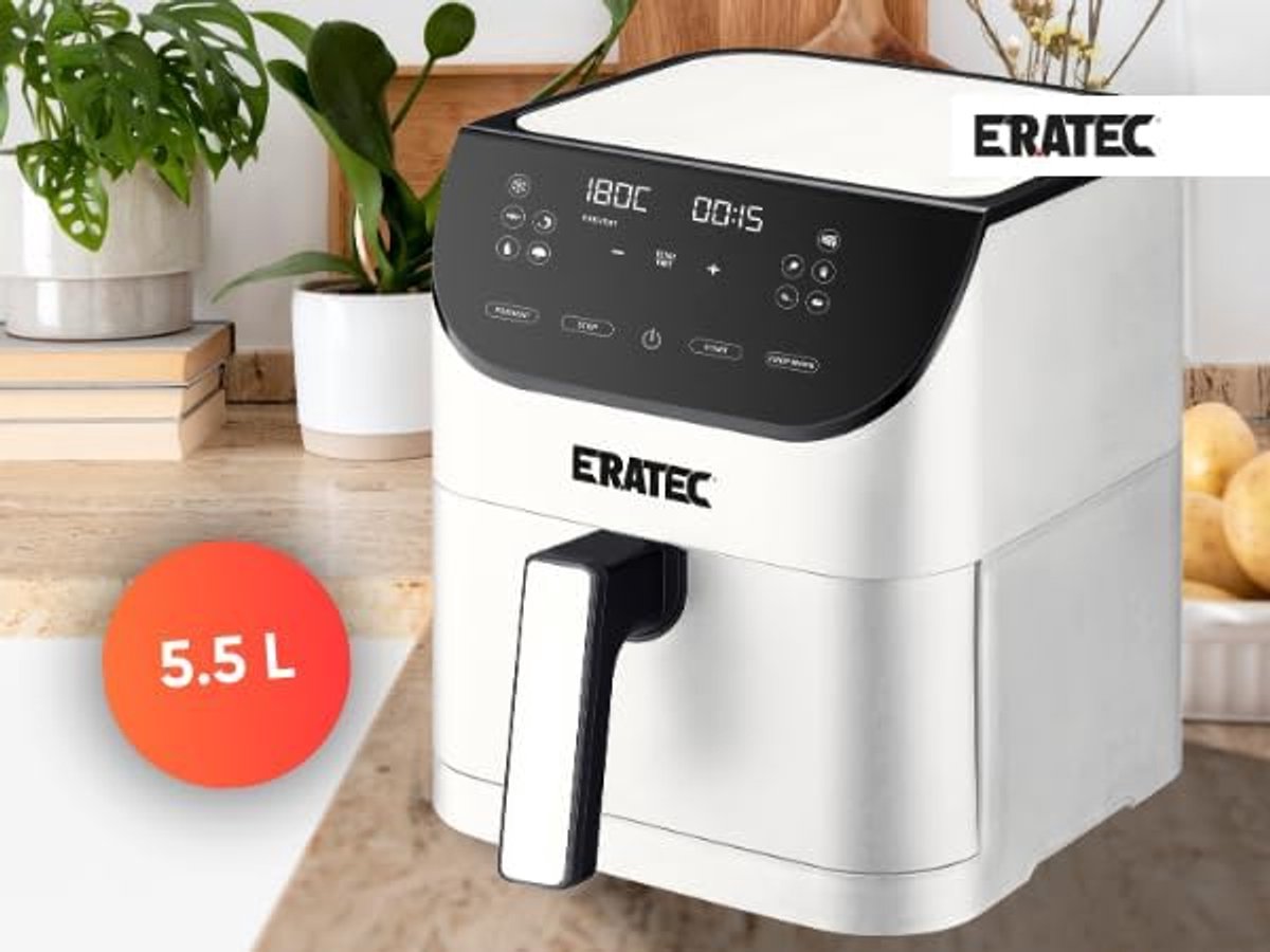 ERATEC AF-60 Air Fryer - 5.5L XXL Oil-Free Cooking with LED Touchscreen & 10 Preset Programs