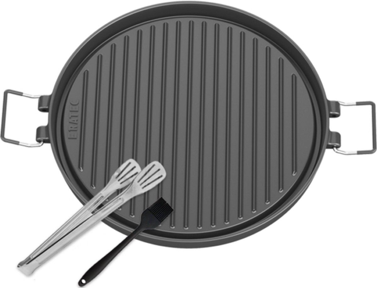 Eratec PM-27 Double-Sided Cast Iron Grill and Pancake Pan For Electric Stone Oven