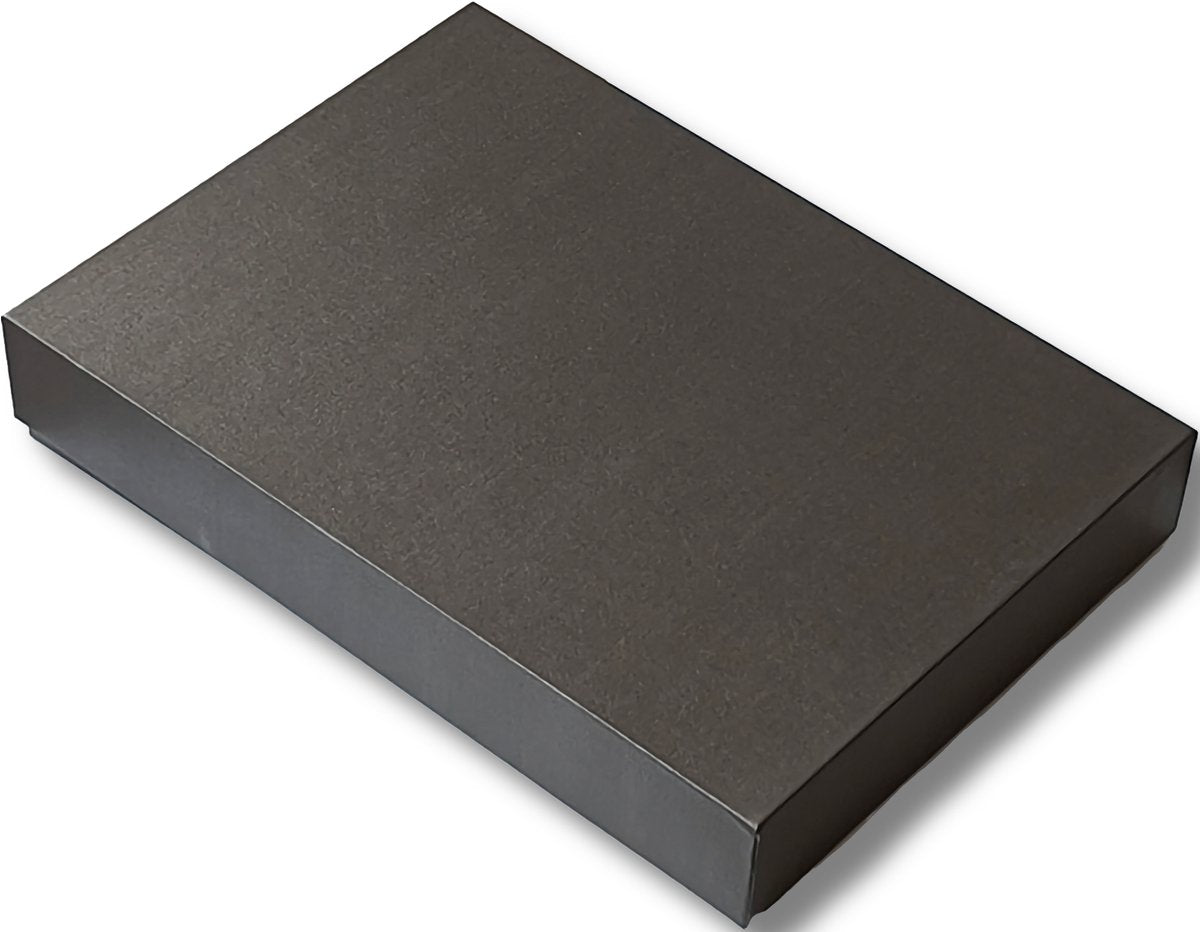 Premium Men's Leather Gift Set - Black Genuine Leather Wallet & Belt in Elegant Dark Brown Gift Box - Perfect Gift for Father's Day, Birthdays & Special Occasions